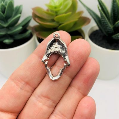 50 Pcs Silver Shark Moveable Jaw Charms Image 2