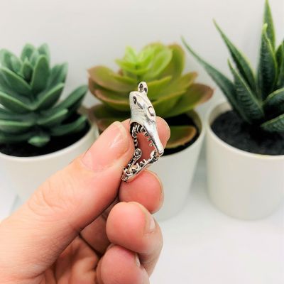50 Pcs Silver Shark Moveable Jaw Charms Image 3