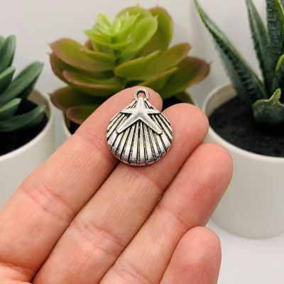 50 Pcs Silver Shell and Starfish Charms Image 1