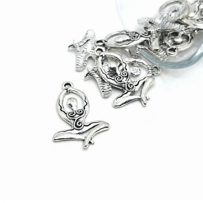 50 Pcs Silver Sitting Goddess Charms Image 1