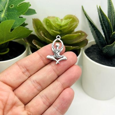 50 Pcs Silver Sitting Goddess Charms Image 1