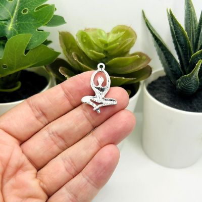 50 Pcs Silver Sitting Goddess Charms Image 2