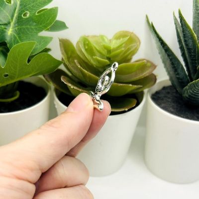 50 Pcs Silver Sitting Goddess Charms Image 3