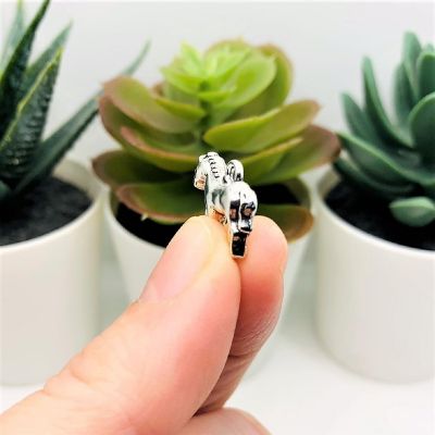 50 Pcs Silver Standing Horse Charms Image 3