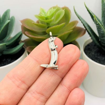 50 Pcs Silver Standing Otter 3D Charms Image 2
