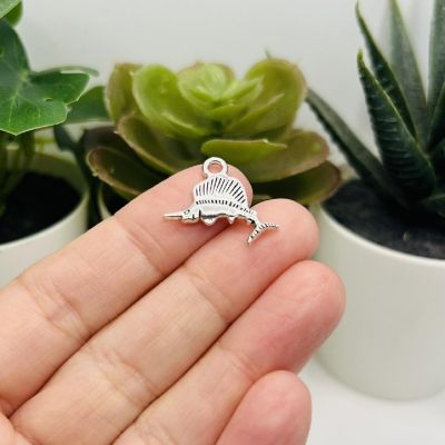 50 Pcs Silver Swordfish Charms Image 1