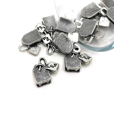 50 Pcs Silver Tea Bag 3D Charms Image 1