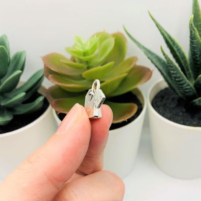50 Pcs Silver Tea Bag 3D Charms Image 3