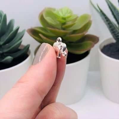 50 Pcs Silver Tibetan Elephant Charms Image 2