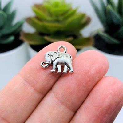 50 Pcs Silver Tibetan Elephant Charms Image 2