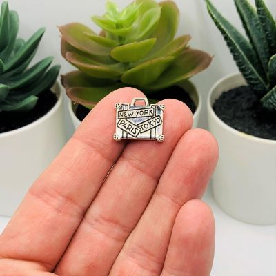 50 Pcs Silver Travel Suitcase Charms Image 1
