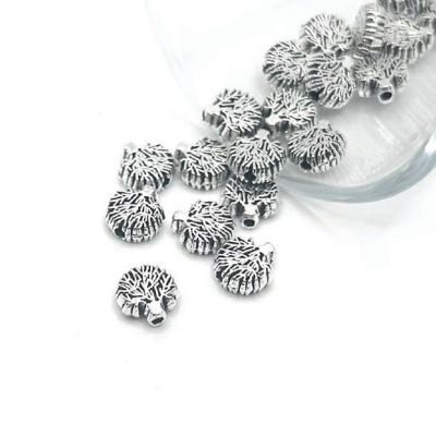 50 Pcs Silver Tree Spacer Charm Beads Image 1