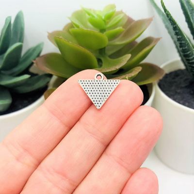 50 Pcs Silver Triangle Evil Eye Charms Image 2