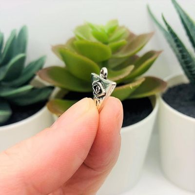 50 Pcs Silver Triangle Evil Eye Charms Image 3