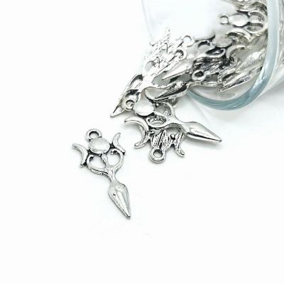 50 Pcs Silver Triple Moon Goddess Charms Image 1
