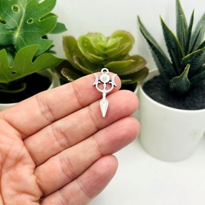 50 Pcs Silver Triple Moon Goddess Charms Image 1