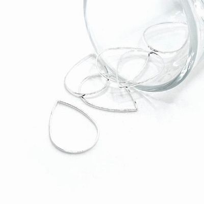 50 Pcs Silver Water Drop Charms Image 1