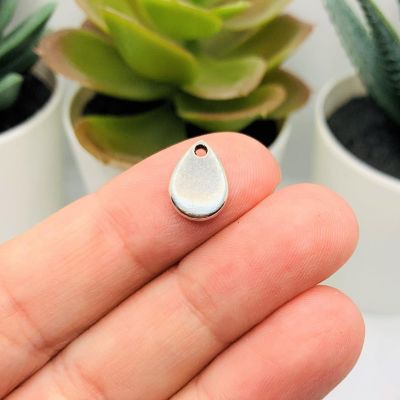 50 Pcs Silver Waterdrop Embellishments Image 1