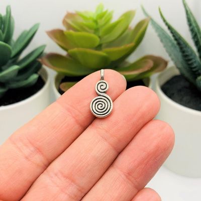50 Pcs Small Silver Double Spiral Charms Image 1