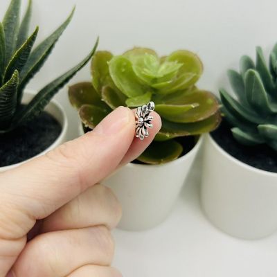 50 Pcs Small Silver Flower Charms Image 3