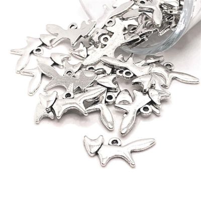 50 Pcs Small Silver Fox Charms Image 1