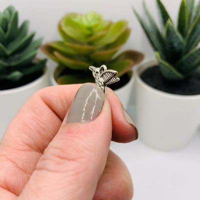 50 Pcs Small Silver Hummingbird Charms Image 3