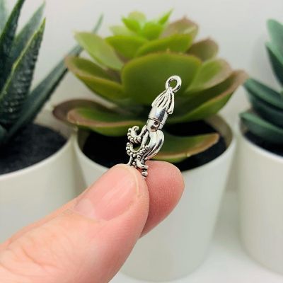 50 Pcs Small Silver Squid Charms Image 3