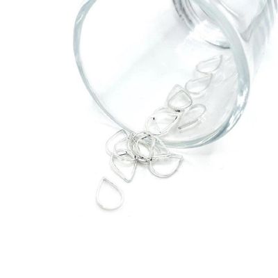 50 Pcs Small Silver Water Drop Charms Image 1
