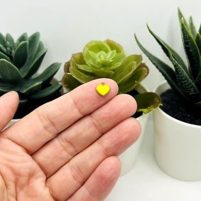 50 Pcs Small Yellow Heart Charms Image 1