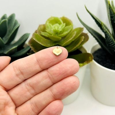 50 Pcs Small Yellow Heart Charms Image 2