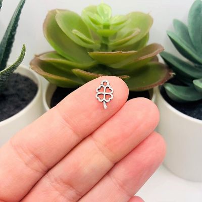 50 Pcs Tiny Lucky Clover Charms Image 1