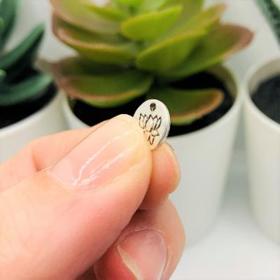 50 Pcs Tiny Silver Lotus Coin Charms Image 3