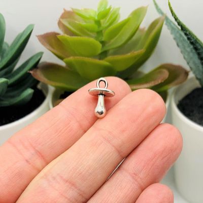 50 Pcs Tiny Silver Pacifier 3D Charms Image 1