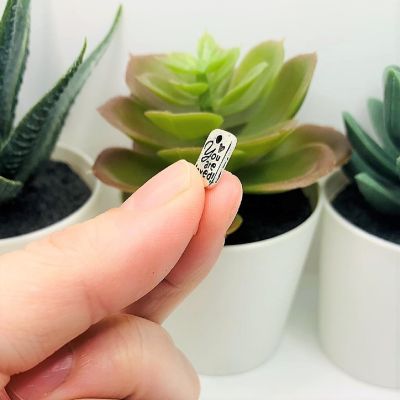 50 Pcs Tiny Silver You Are Loved Charms Image 3