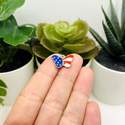 50 Pcs USA Butterfly Charms Image 1