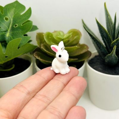 50 Pcs White 3D Rabbit Charm Image 1