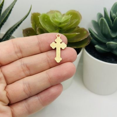 50 Pcs White Enamel Cross Charms Image 3