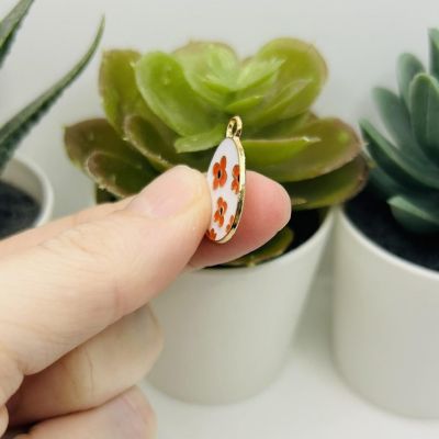 50 Pcs White Flowered Easter Egg Charms Image 2