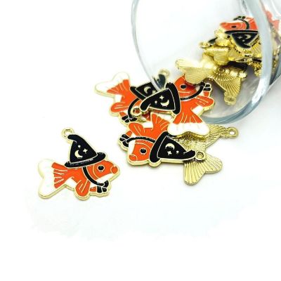 50 Pcs Witch Fish Halloween Charms Image 1