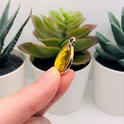 50 Pcs Yellow Acrylic Teardrop Charms Image 2
