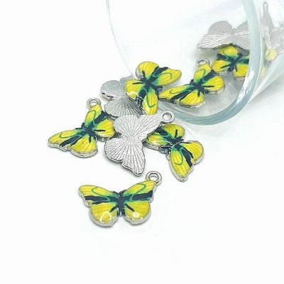 50 Pcs Yellow Butterfly Charms Image 1