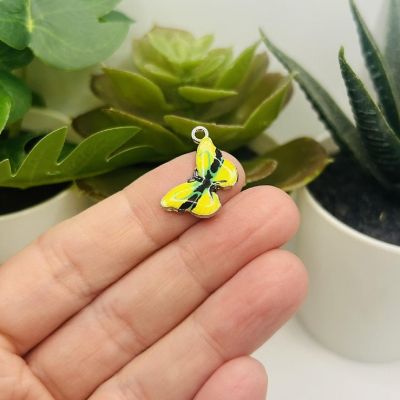 50 Pcs Yellow Butterfly Charms Image 1