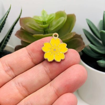 50 Pcs Yellow Cherry Blossom Flowers Image 1