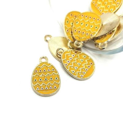 50 Pcs Yellow Easter Egg Charms Image 1