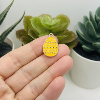 50 Pcs Yellow Easter Egg Charms Image 1