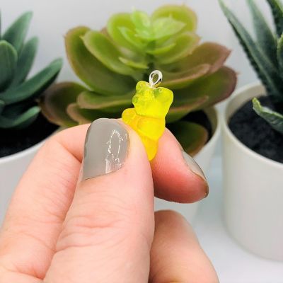 50 Pcs Yellow Gummy Bear 3D Charms Image 2