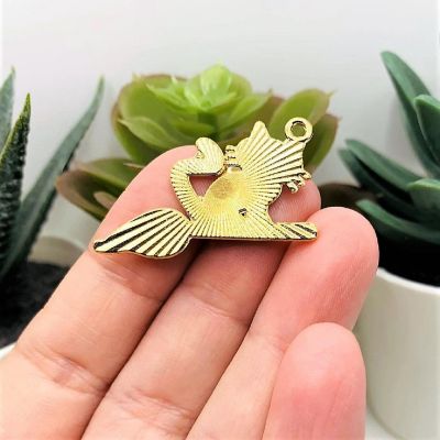 50 Pieces Black Witch Cat on Broom Charm Image 2