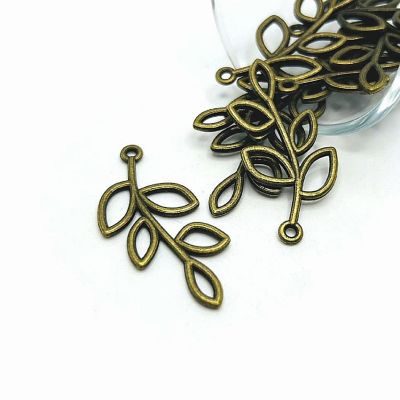 50 Pieces Bronze Tree Branch Charms Image 1
