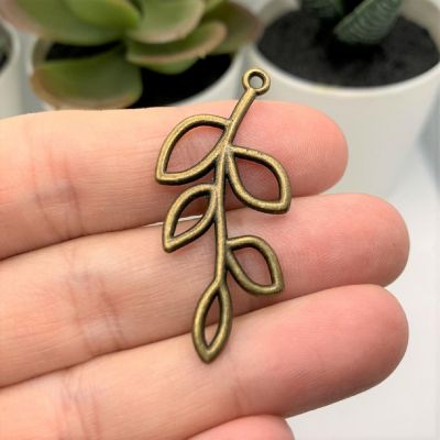50 Pieces Bronze Tree Branch Charms Image 1