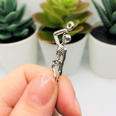 50 Pieces Silver Hanging Skeleton Charms Image 3